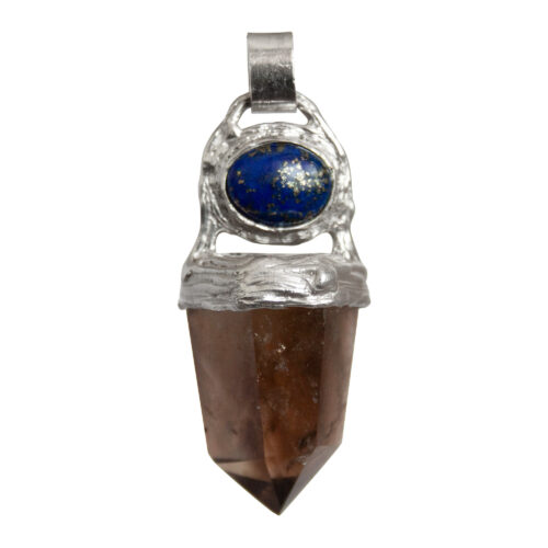 Citrine Lapis Silver Pendant