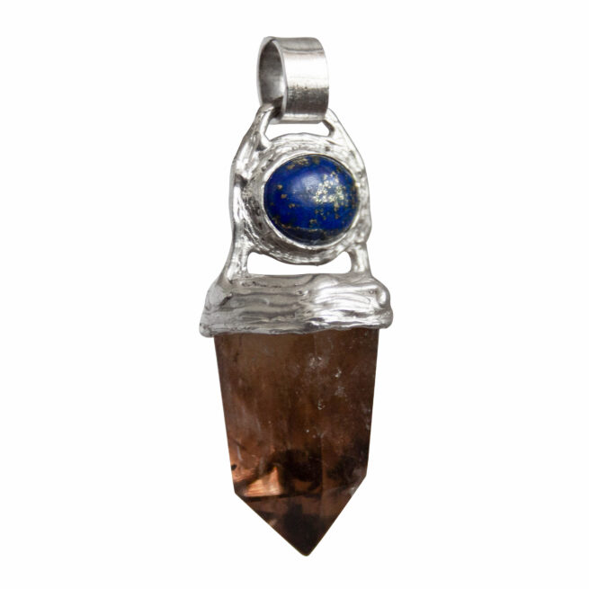 Citrine Lapis Silver Pendant - Image 2