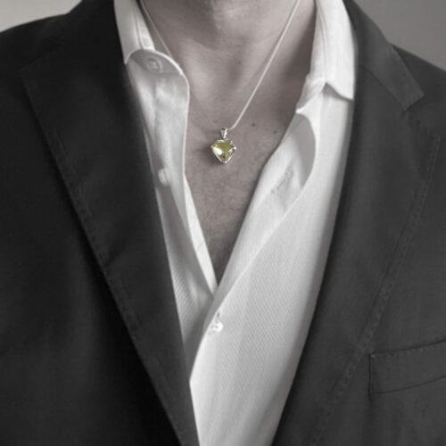 Faceted Prasiolite Silver Pendant