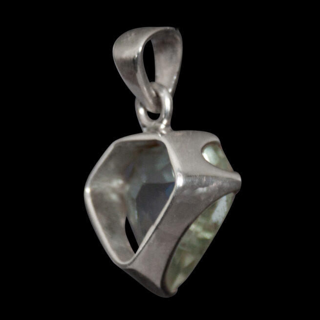 Faceted Prasiolite Silver Pendant - Image 4