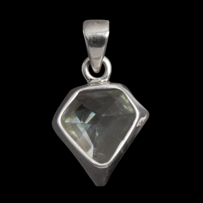 Faceted Prasiolite Silver Pendant - Image 5