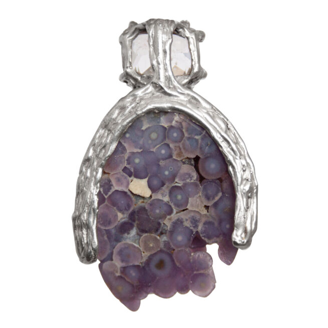 Grape Agate Kunzite Pendant - Image 4