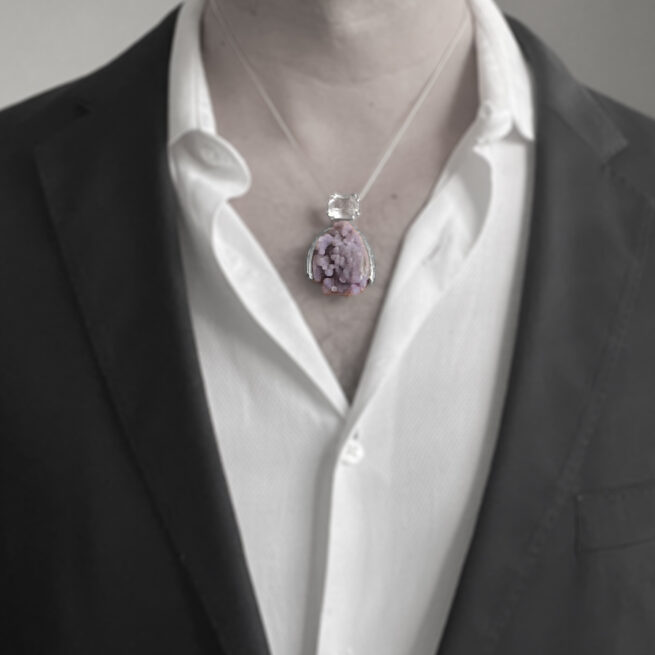 Grape Agate Kunzite Pendant