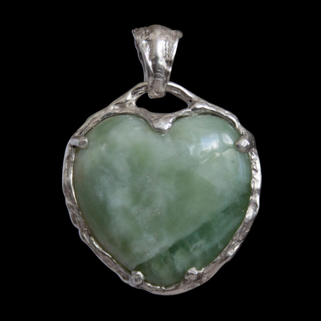 Green Jade Heart Pendant - Image 5