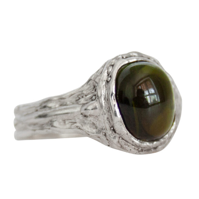 Green Tourmaline Silver Ring - Image 2