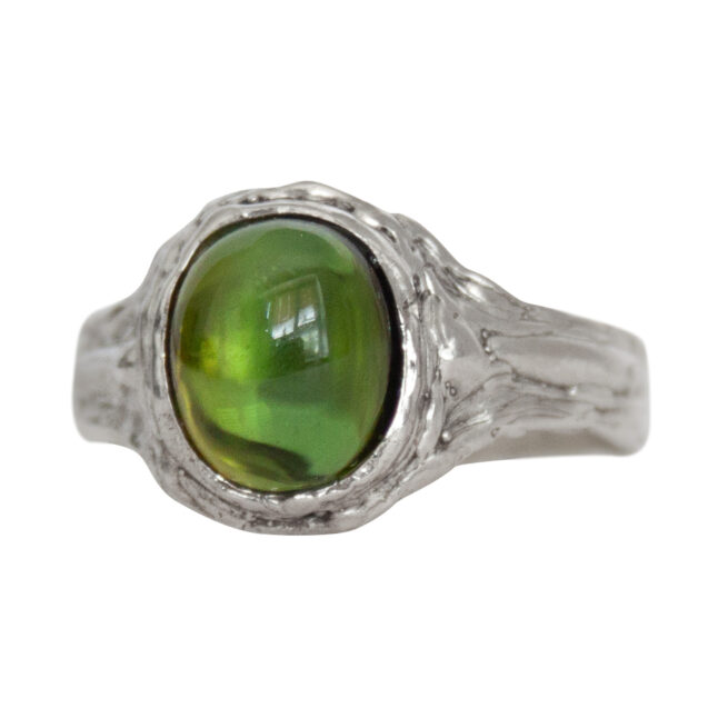 Green Tourmaline Silver Ring - Image 5