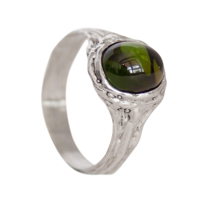 Green Tourmaline Silver Ring - Image 6