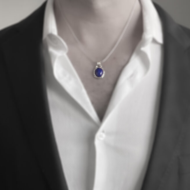 Lapis Lazuli Silver Medallion