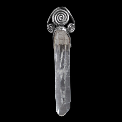 Large Quartz Silver Pendant
