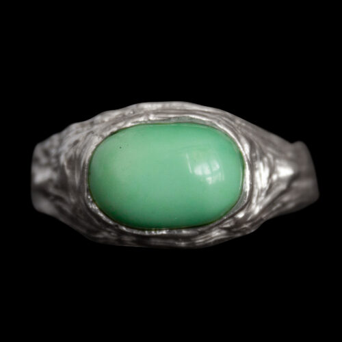 Oval Chrysoprase Silver Ring