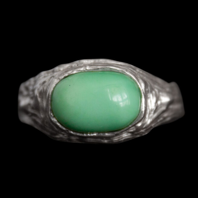 Oval Chrysoprase Silver Ring