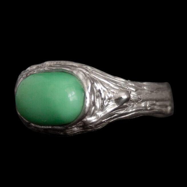 Oval Chrysoprase Silver Ring - Image 5