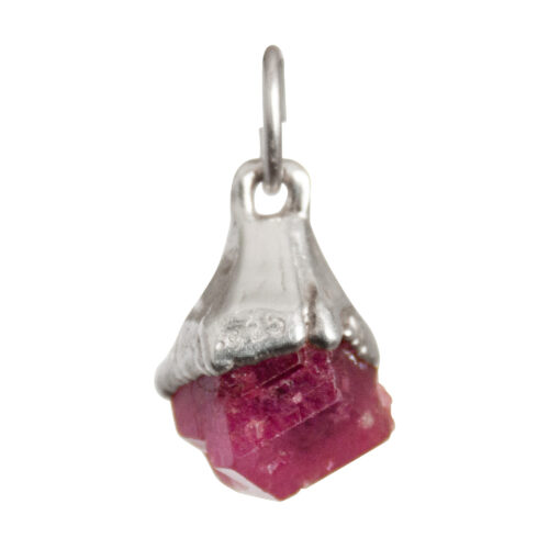 Pink Garnet Silver Pendant
