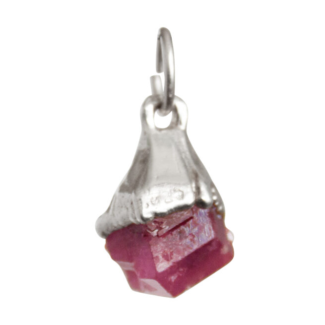 Pink Garnet Silver Pendant - Image 2