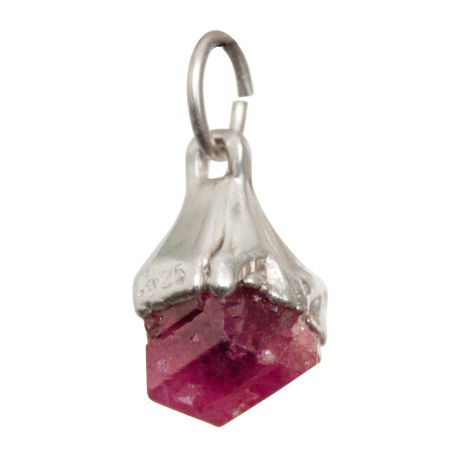 Pink Garnet Silver Pendant - Image 3