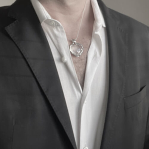 Quartz Heart Silver Necklace