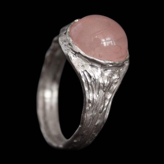 Rose Quartz Cabochon Ring - Image 6