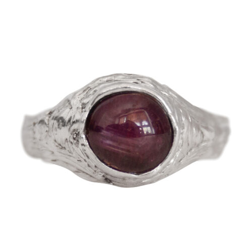 Ruby Cabochon Silver Ring