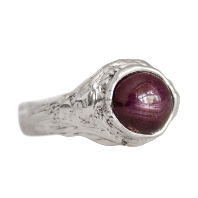 Ruby Cabochon Silver Ring - Image 2