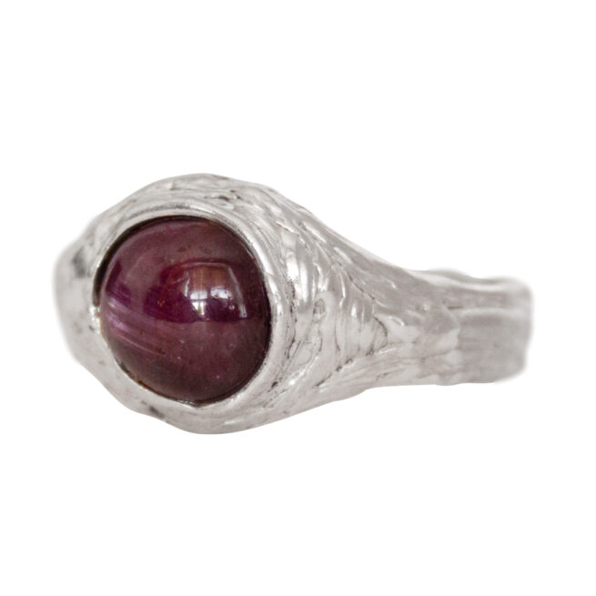 Ruby Cabochon Silver Ring - Image 5