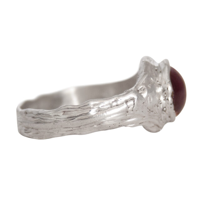 Ruby Cabochon Silver Ring - Image 3