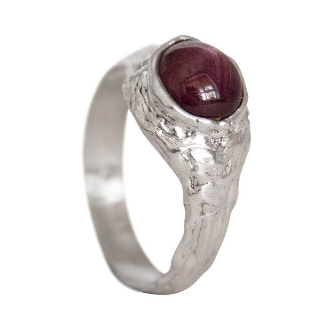Ruby Cabochon Silver Ring - Image 6