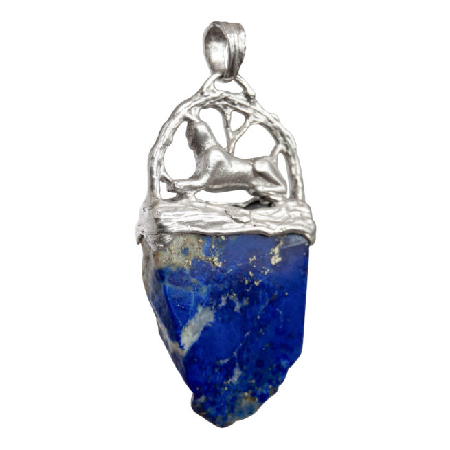 Silver Sphinx Lapis Pendant - Image 2