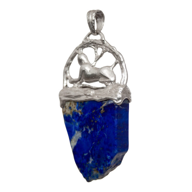 Silver Sphinx Lapis Pendant - Image 3