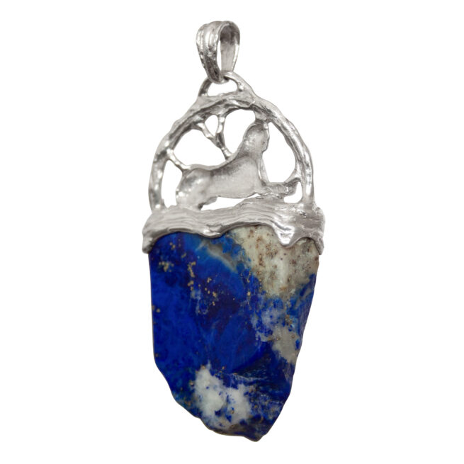 Silver Sphinx Lapis Pendant - Image 6
