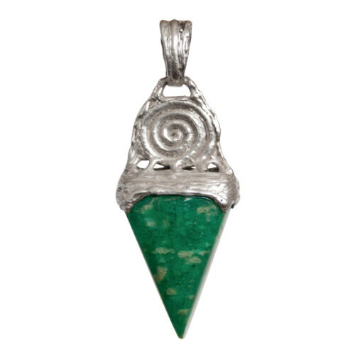 Silver Spiral Amazonite Pendant