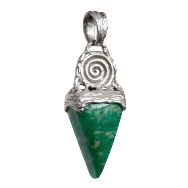 Silver Spiral Amazonite Pendant - Image 2
