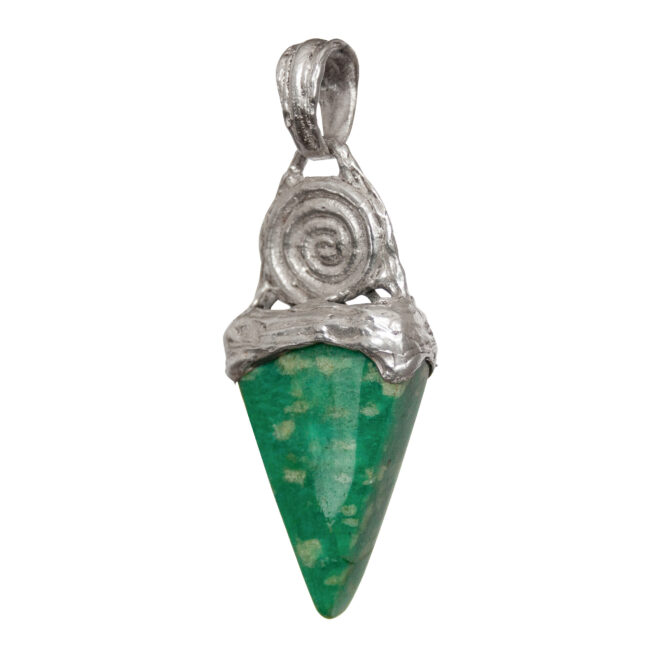 Silver Spiral Amazonite Pendant - Image 6