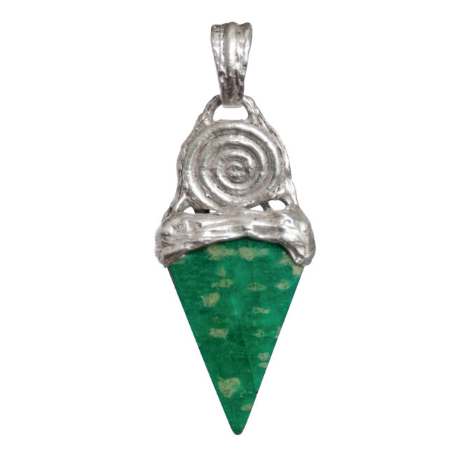 Silver Spiral Amazonite Pendant - Image 4