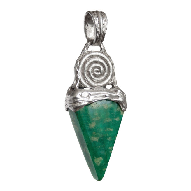 Silver Spiral Amazonite Pendant - Image 5