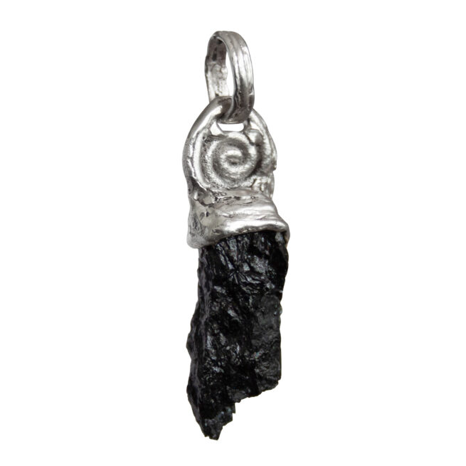 Silver Spiral Black Tourmaline Pendant - Image 2