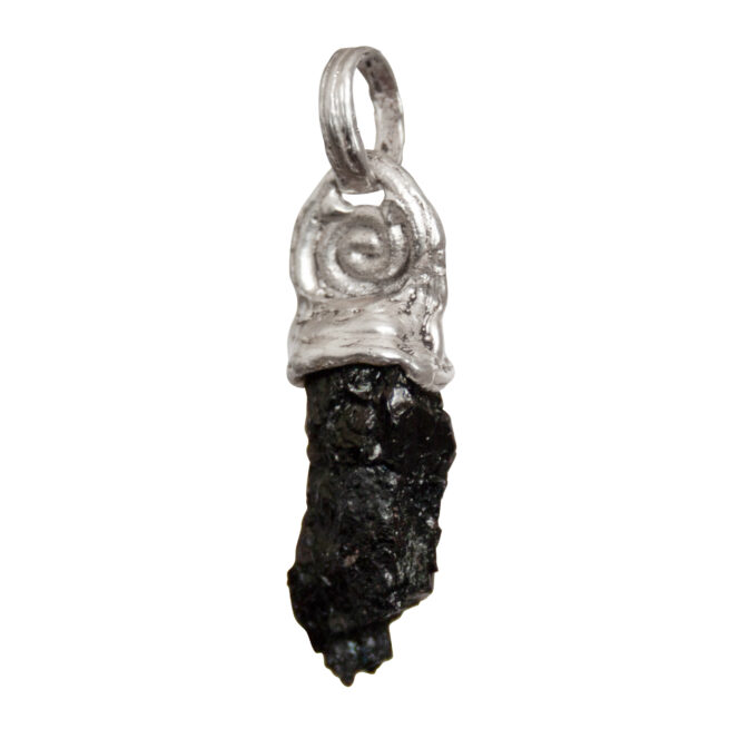 Silver Spiral Black Tourmaline Pendant - Image 3