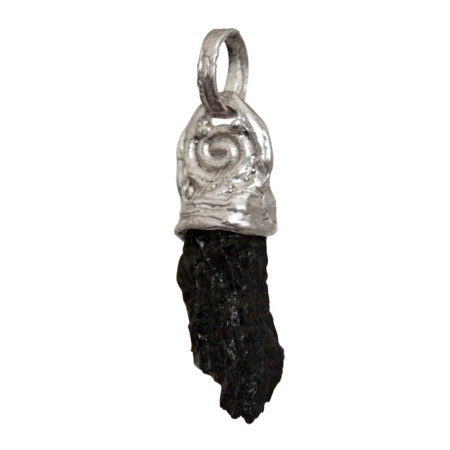 Silver Spiral Black Tourmaline Pendant - Image 6