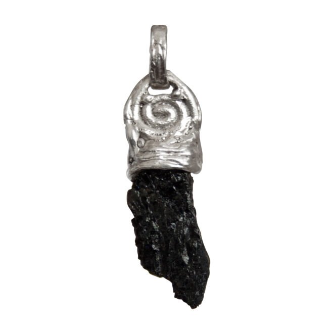 Silver Spiral Black Tourmaline Pendant - Image 4