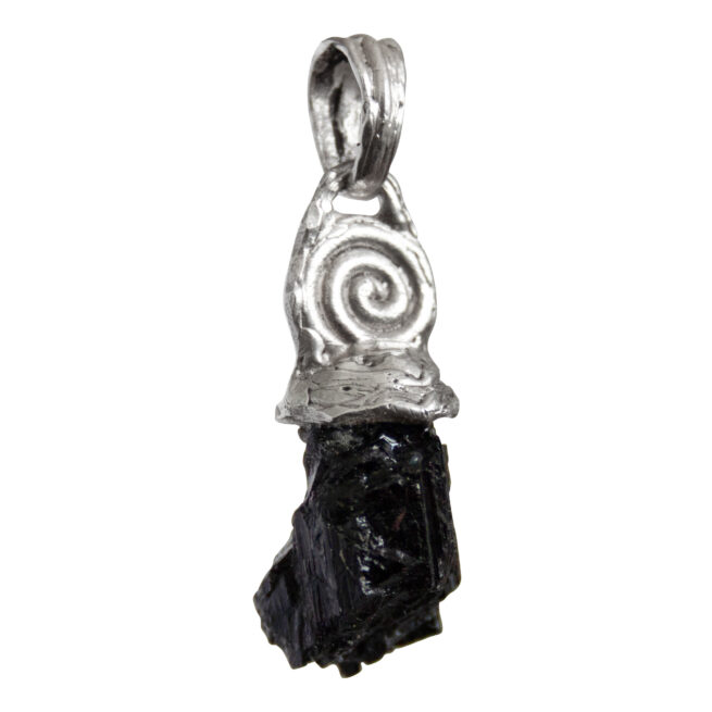 Silver Spiral Black Tourmaline Talisman - Image 2