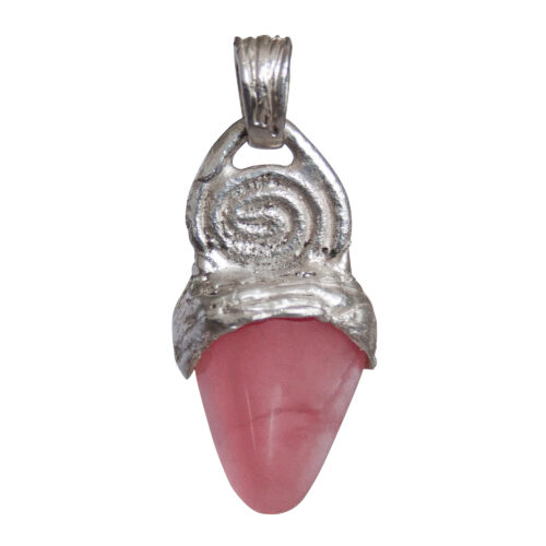 Silver Spiral Rhodochrosite Pendant
