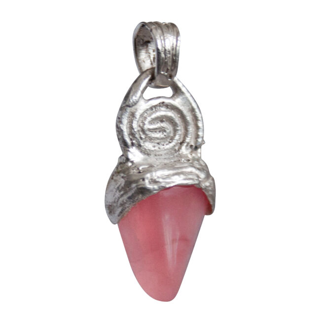 Silver Spiral Rhodochrosite Pendant - Image 2