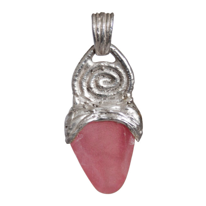 Silver Spiral Rhodochrosite Pendant - Image 4