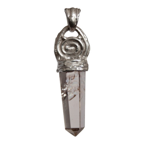 Silver Spiral Smoky Quartz Talisman