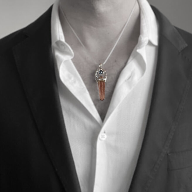Smoky Quartz Kyanite Pendant