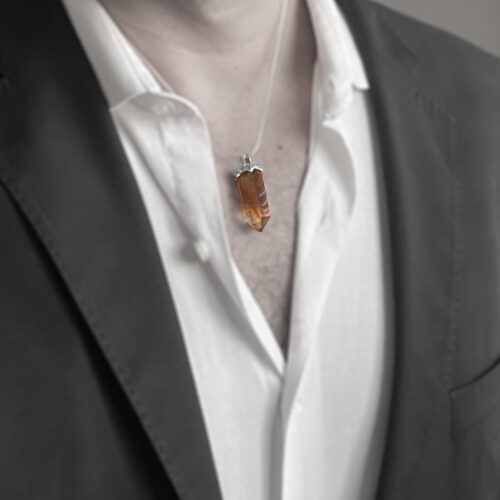 Sterling Silver Citrine Point Necklace