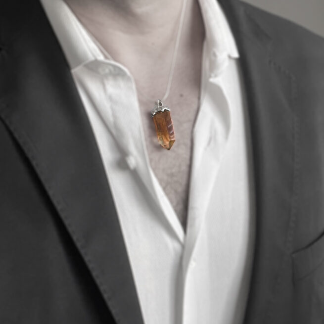 Sterling Silver Citrine Point Necklace