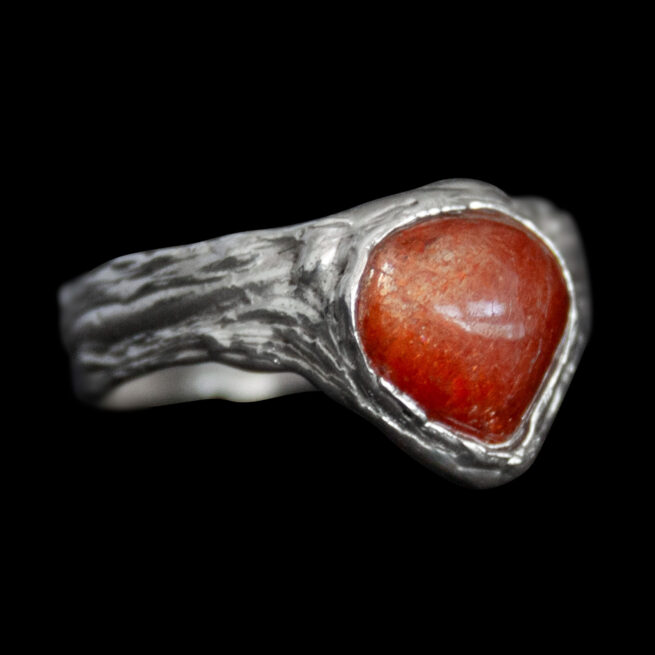 Sunstone Teardrop Silver Ring - Image 2