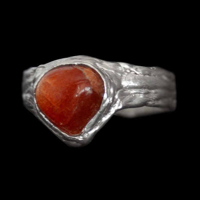 Sunstone Teardrop Silver Ring - Image 5