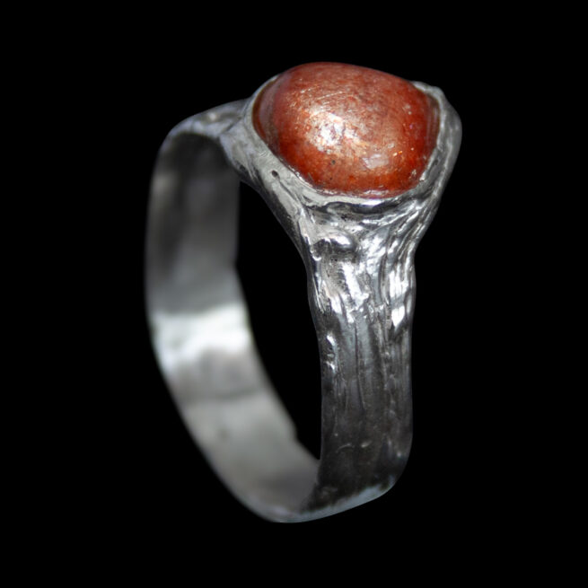 Sunstone Teardrop Silver Ring - Image 6