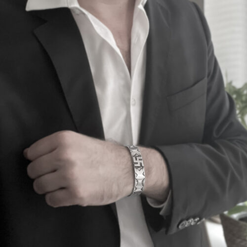Swirling Log Silver Bracelet